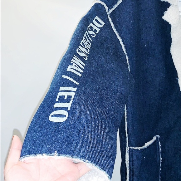 🔥SALE - NWOT Basic House Long Sherpa Denim Jacket - Picture 3 of 5